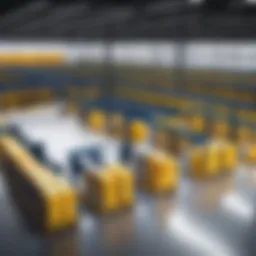 Modern warehouse equipped with advanced technology