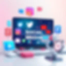 Visual representation of various social media platforms for advertising