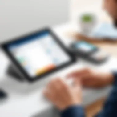 User Experience with PayPal Pay Here User interacting with PayPal Pay Here interface on a tablet