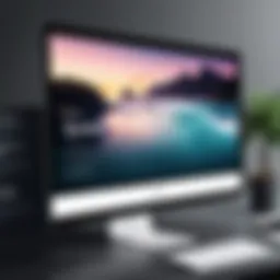 A sleek and modern slideshow presentation template on a digital screen.