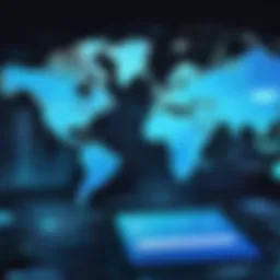 Digital threat landscape represented through abstract graphics