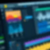 Exploring the Adobe Audition Interface Close-up of Adobe Audition interface showing audio editing tools