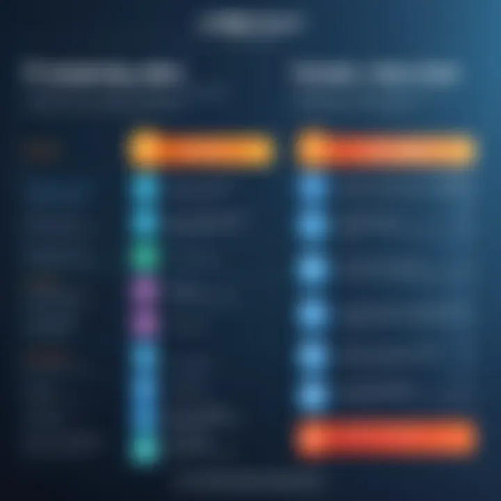 Comparison chart of different learning content management systems