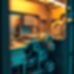 Detailed view of a 3D CAD machine showcasing intricate components