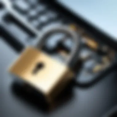 A close-up of a lock symbolizing privacy and security in email communication