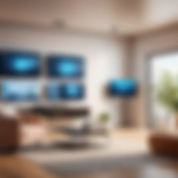 Illustration of a secure home environment with video surveillance