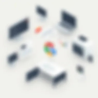 A creative layout of various Google ad formats and their contexts