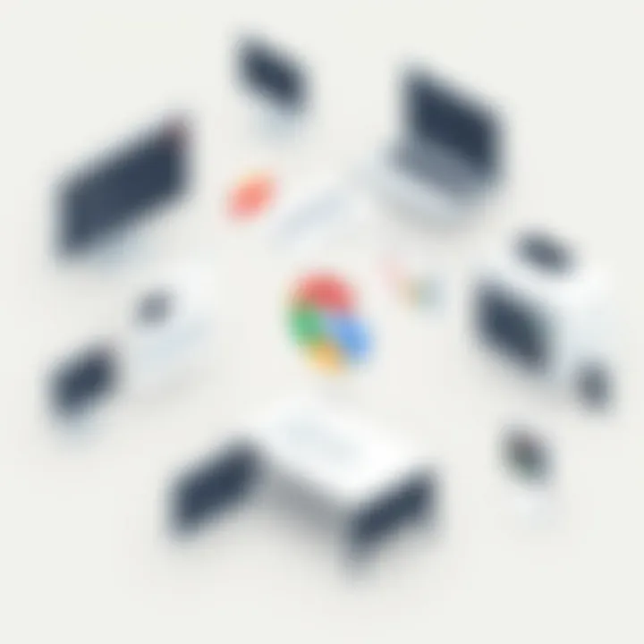 A creative layout of various Google ad formats and their contexts