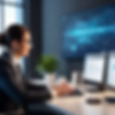 Consultant-Client Collaboration Consultant collaborating with a client on Kajabi strategy