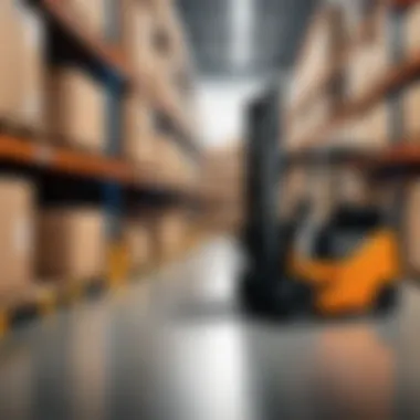 Phantom Auto Forklift navigating through a busy warehouse environment