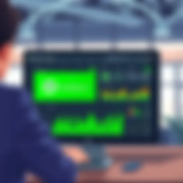 Real-life application of FreshBooks in a business setting with analytics displayed