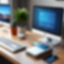 A conceptual illustration depicting the integration of home base software into daily life.