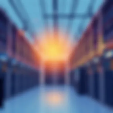 Dynamic data center showcasing server infrastructure