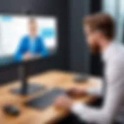 Visual representation of video interviewing technology in action