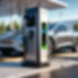 Electric vehicle charging station showcasing advanced technology