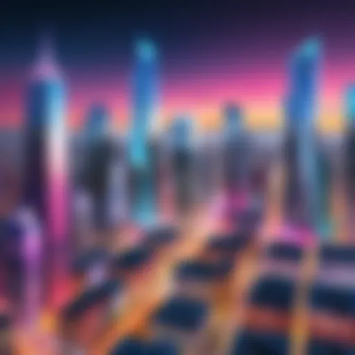 An immersive virtual mural showcasing a vibrant cityscape