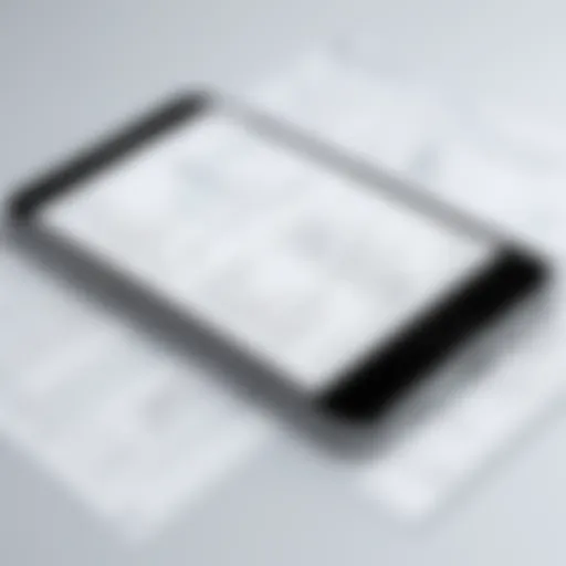 A detailed wireframe illustrating a mobile application layout.